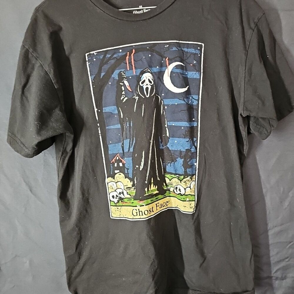 Ghost Face The ICON of Halloween Black Short Sleeve T- Shirt Size M